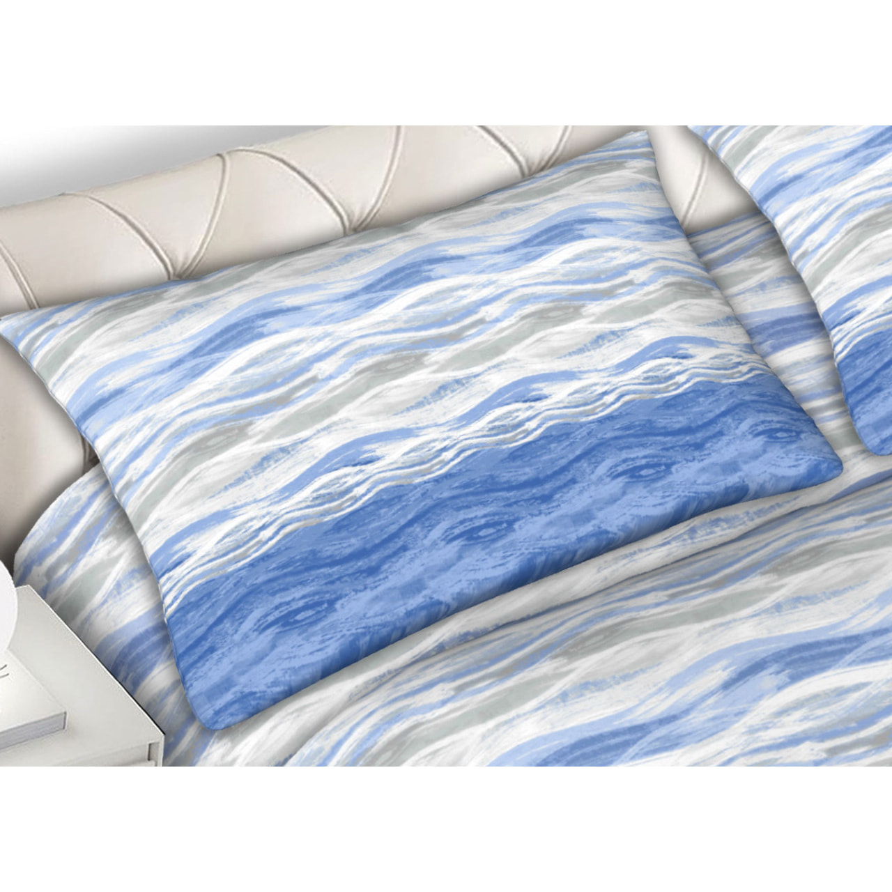 Completo Lenzuola In Calda Flanella Made in Italy Pretty Blu