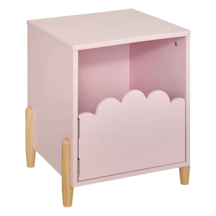 Table de chevet enfant Douceur rose 35,5x40cm