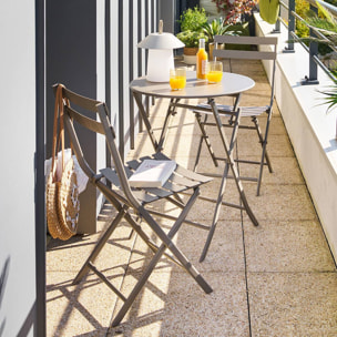 Table de jardin Greensboro 2 places pliable café D40cm