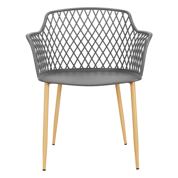 Fauteuil Exterieur Malaga Gris - Lot De 4