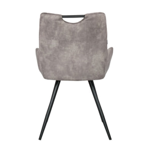 Chaise avec accoudoirs et pieds en métal noir - gris - ROSA