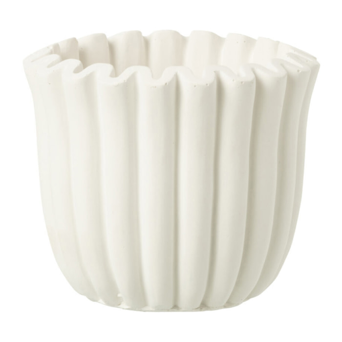 J-Line cache-pot - ciment - blanc - small