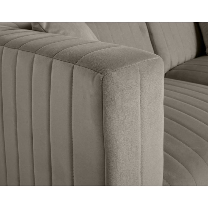 Nova - canapé modulable d'angle droit - 5 places - en velours - Gris