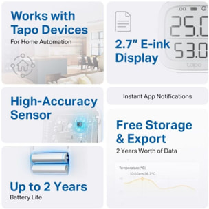 Détecteur de fumée TP-LINK Tapo T315 Température/Humidité