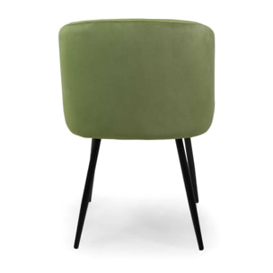 Poltrona Ruby Vacchetti in velluto verde con struttura nera cm56,5x54h81