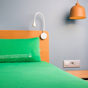 Set 2pc cama (funda nórdica 135x200cm + funda de almohada 80x80cm) 140gsm 100% algodón verde united in green be