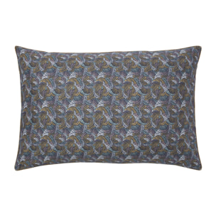 Taie d'oreiller imprimée en percale de coton, TALISMAN, Bleu
