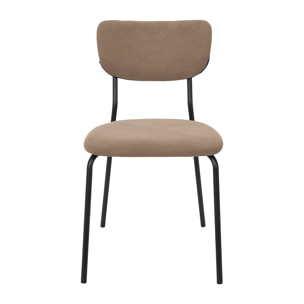 Lot de 4 Chaises - HOME DECO FACTORY - Jules - Côtelées - Confortables - Taupe