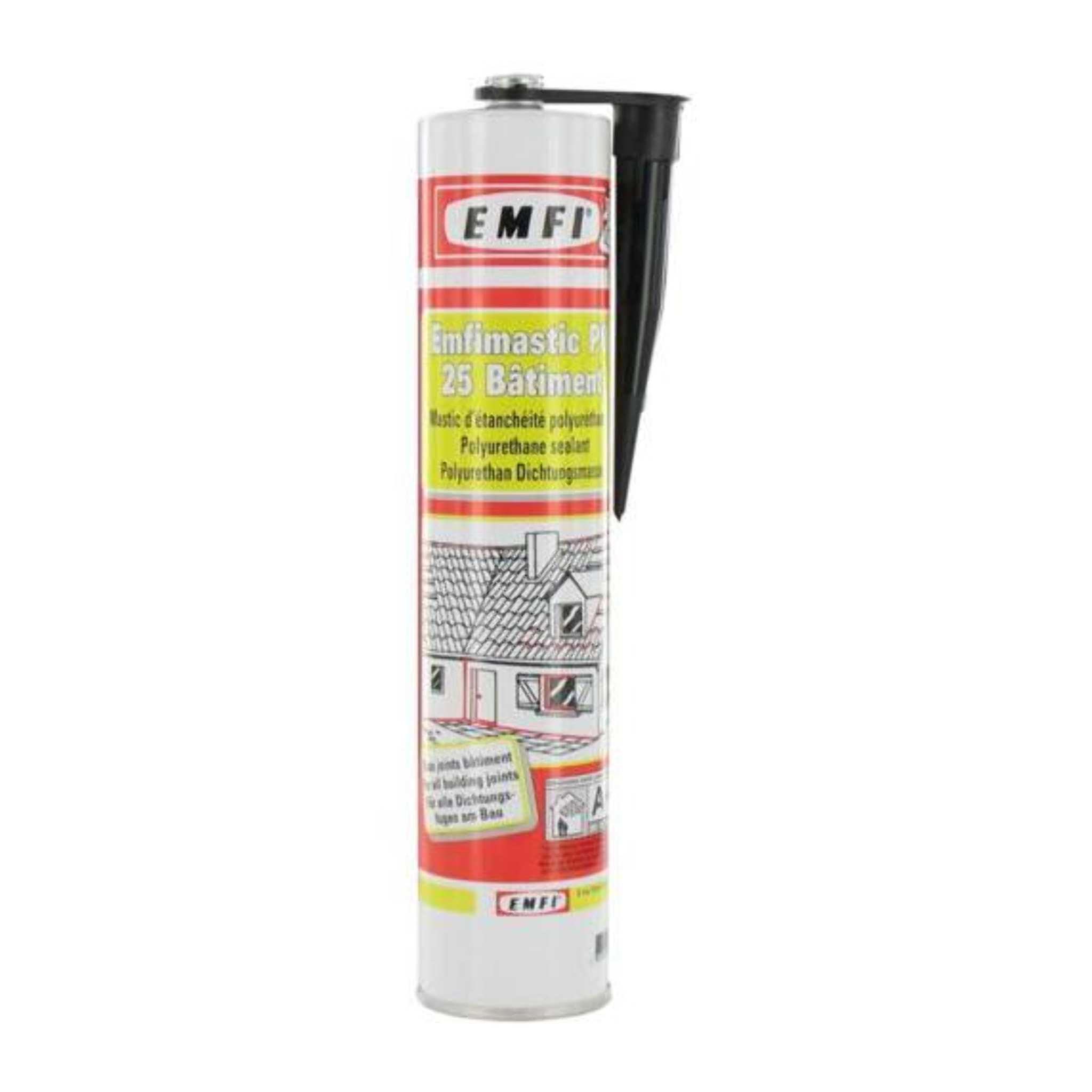 Mastic polyuréthane PU25 EMFI - Noir - Cartouche de 300 ml - 74064DE208