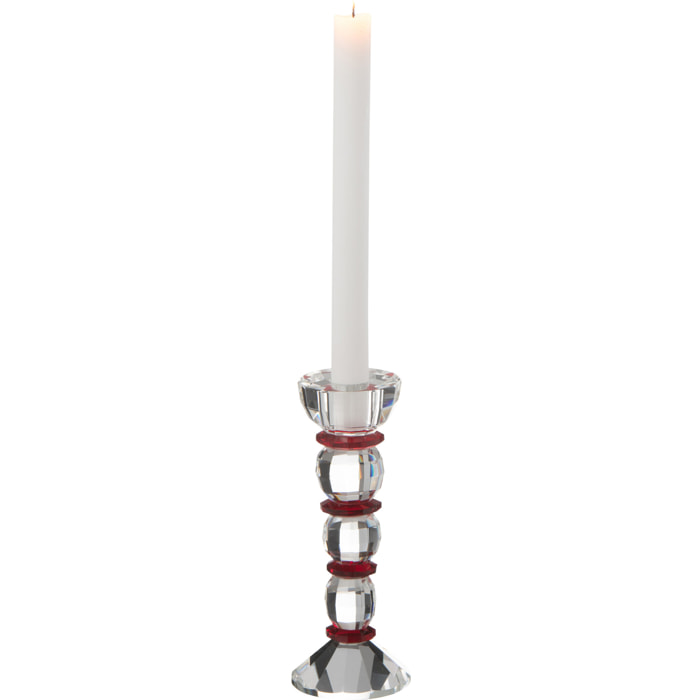 J-Line chandelier Annie - crystal - rouge/transparent - small