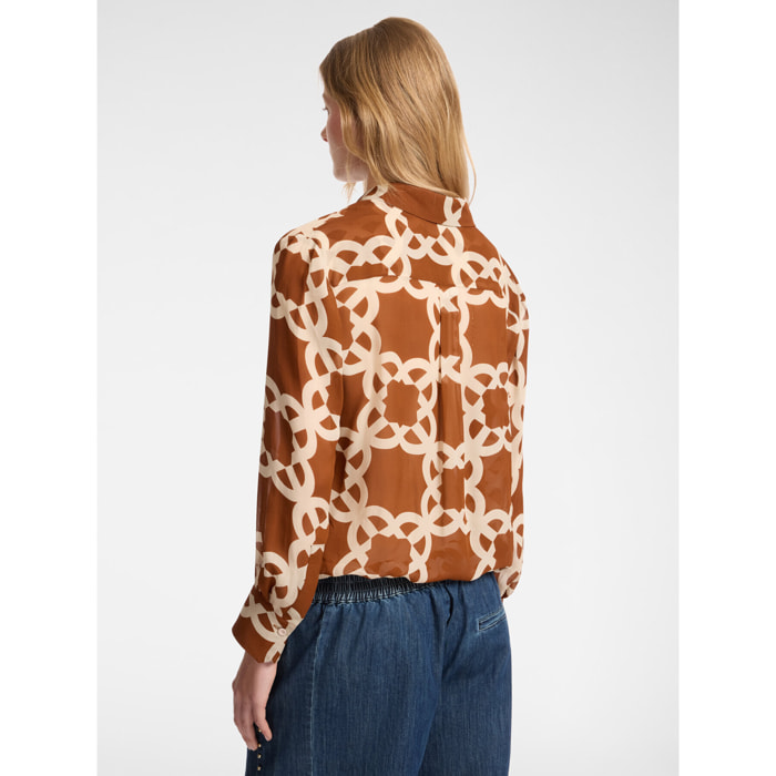 Elena Mirò - Camisa estampada - Marrón