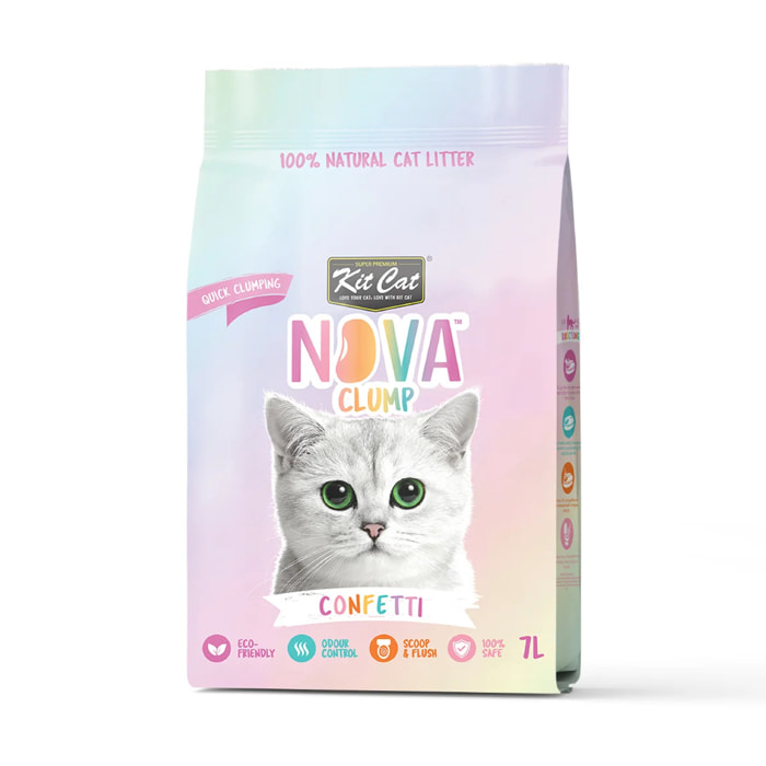 Pack 12x Kit Cat Arena Eco Nova - Confetti 7 L Arena para gatos