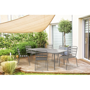 Table jardin en métal "Bilbao" - 180 x 90 x 71 cm - Taupe