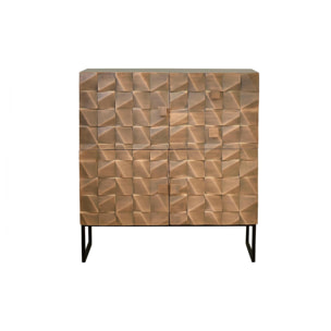 Aparador alto - Madera de Mango y Bronce y Hierro - 100x42x110cm