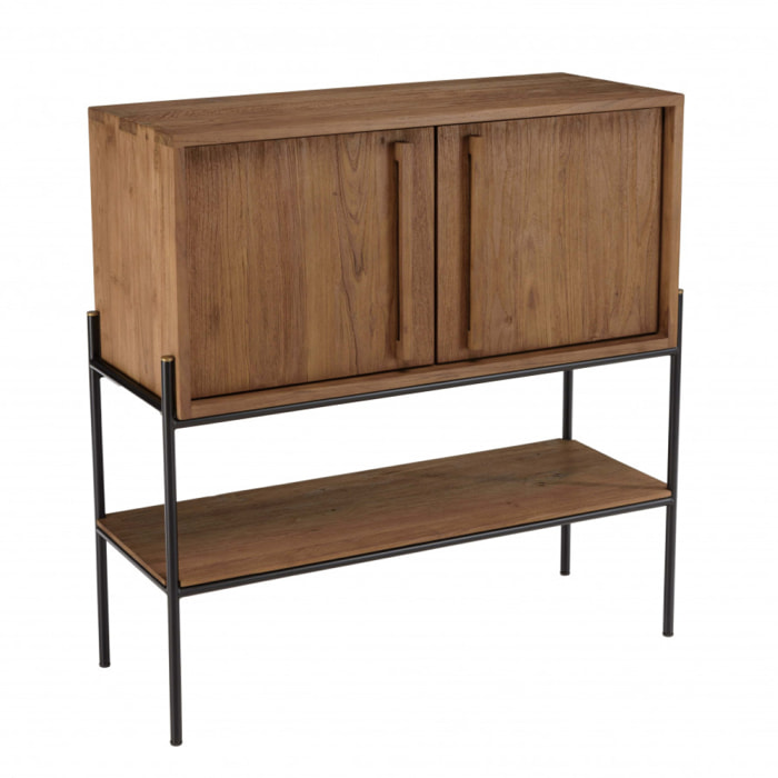ALIDA - Buffet 2 portes 1 niche en bois de teck recyclé naturel