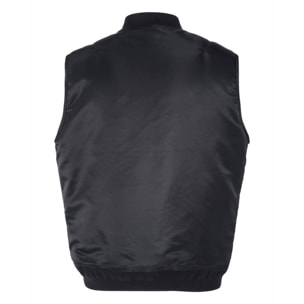 MA-V SLEEVELESS REVERSIBLE BOMBERS WITH  SCHOTT VELCRO 100% NYLON Nero