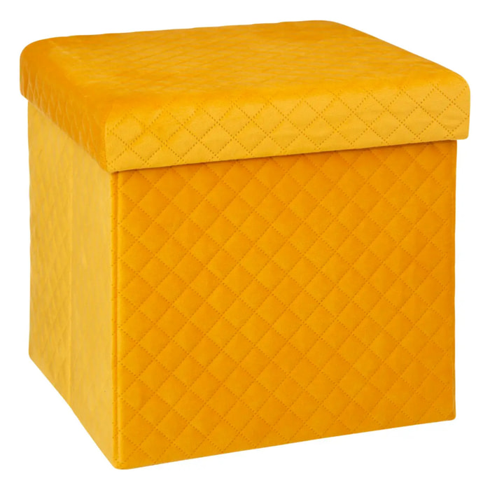 Pouf pliable 31x31 cm Velours Jaune Mix N' Modul