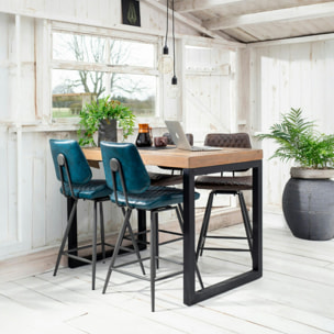 Chaise de bar marron style industriel SALERNE