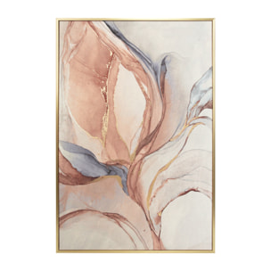 Cuadro Bérgamo poliéster abstracto rosa-dorado 92x62x4 cm