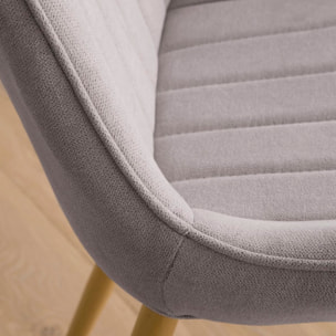 Chaise rembourrée Roma -tapissé-couleur gris 55 x 85 x 61 cm