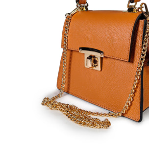 Borsa Donna in vera pelle Made in Italy colore Marrone dimensioni cm 22x17x10