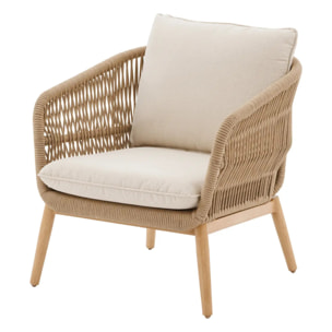 Fauteuil de salon de jardin "Orissa" taupe polyester et acier