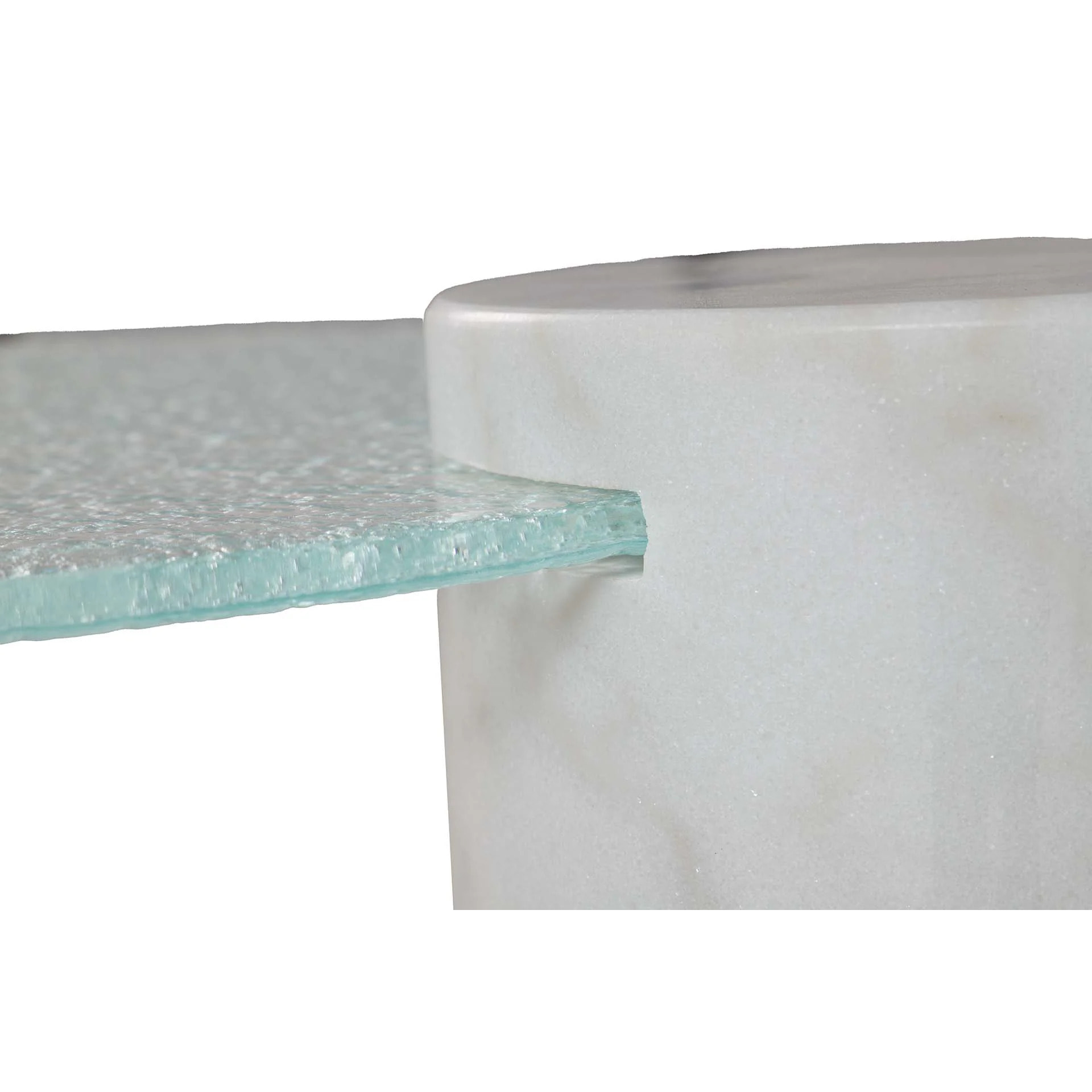 Mesita Auxiliar Marmol Acero Inoxidable Tucson 45x45x45 Cm