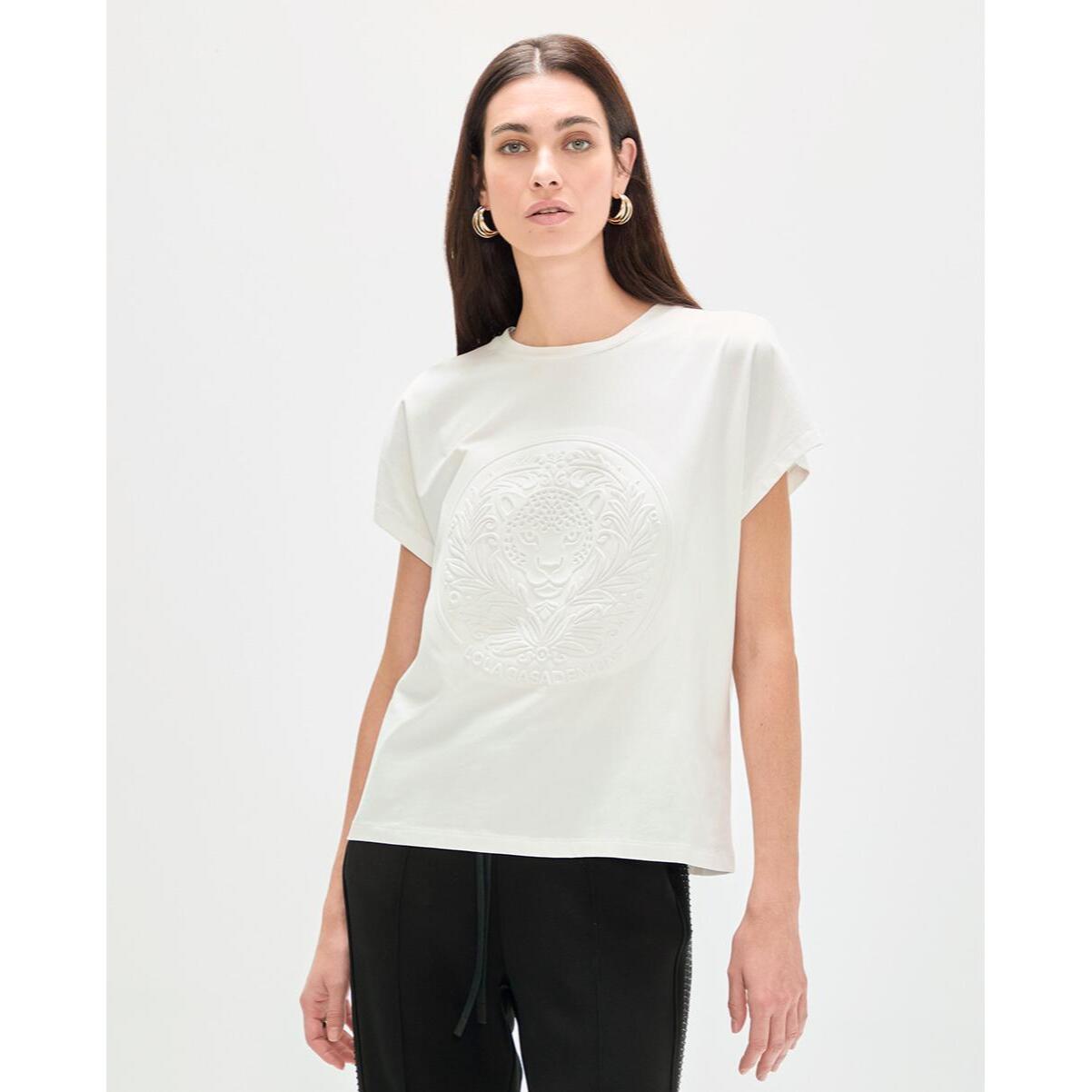 Maglietta con logo in rilievo