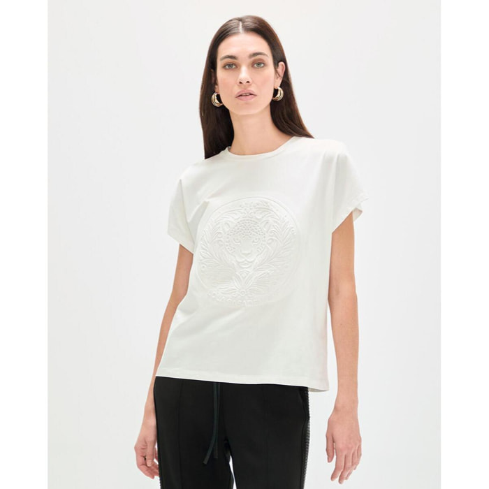 Maglietta con logo in rilievo