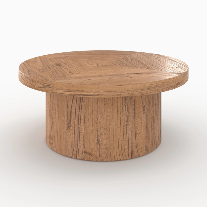 Table basse ronde en bois d'orme D80 cm - Garance