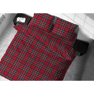 Copripiumino Parure Sacco 100% Cotone Kilt Rosso