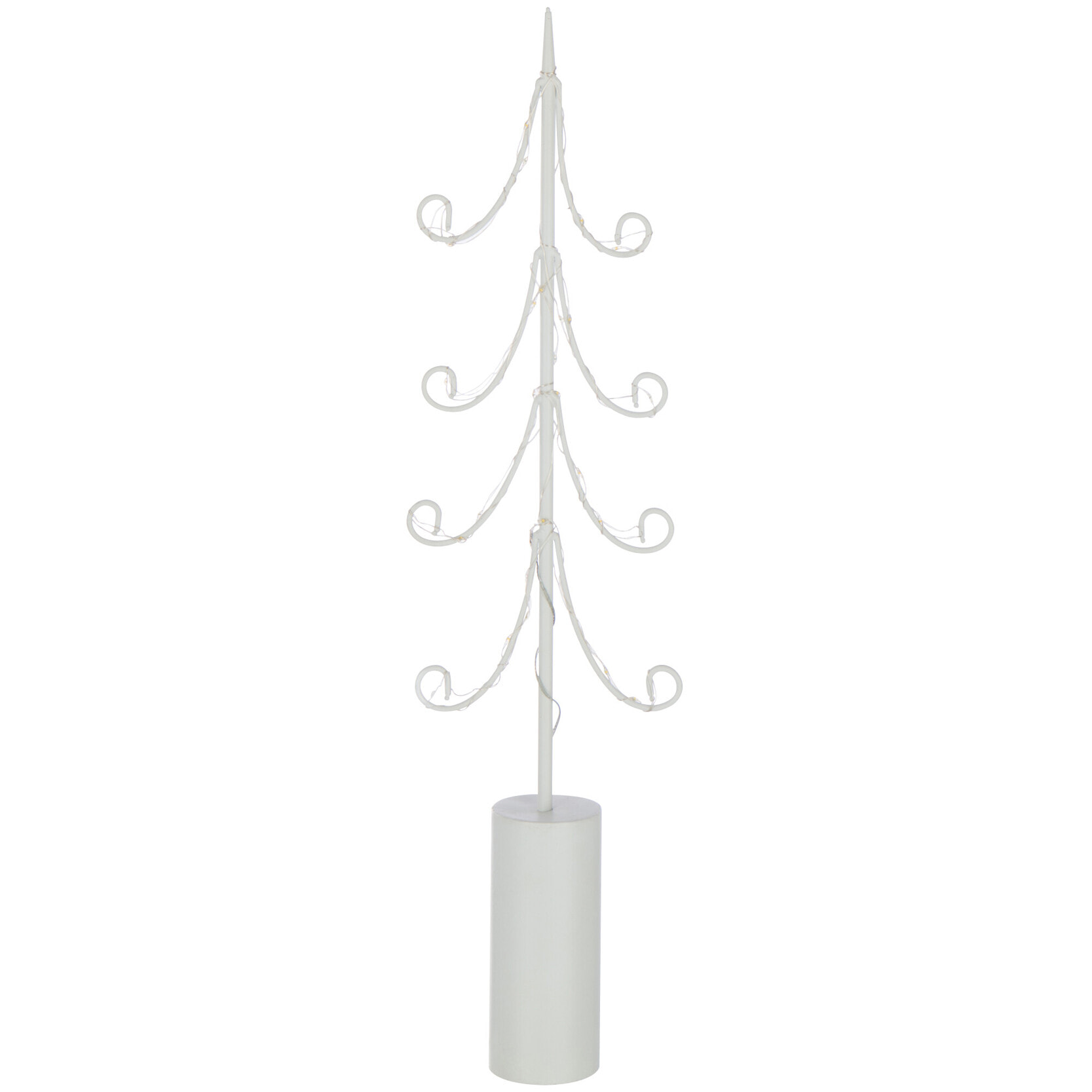 J-Line décoration Sapin - acier - blanc - medium - LED