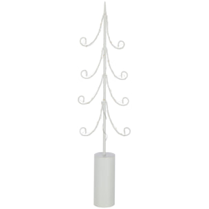 J-Line décoration Sapin - acier - blanc - medium - LED