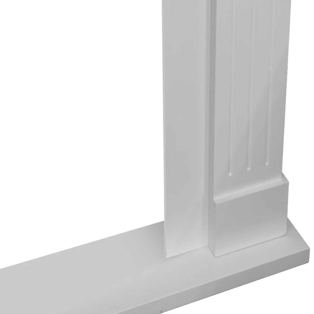 Ford - Cornice per Camino Angolare 110x102x63 cm Rivestimento Decorativo in Legno MDF Bianco