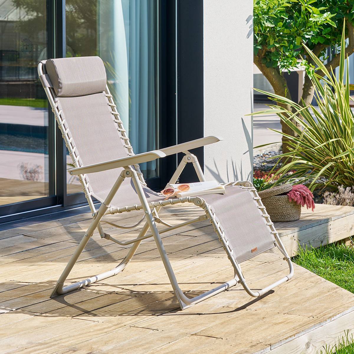 Fauteuil de jardin Silos beige lin
