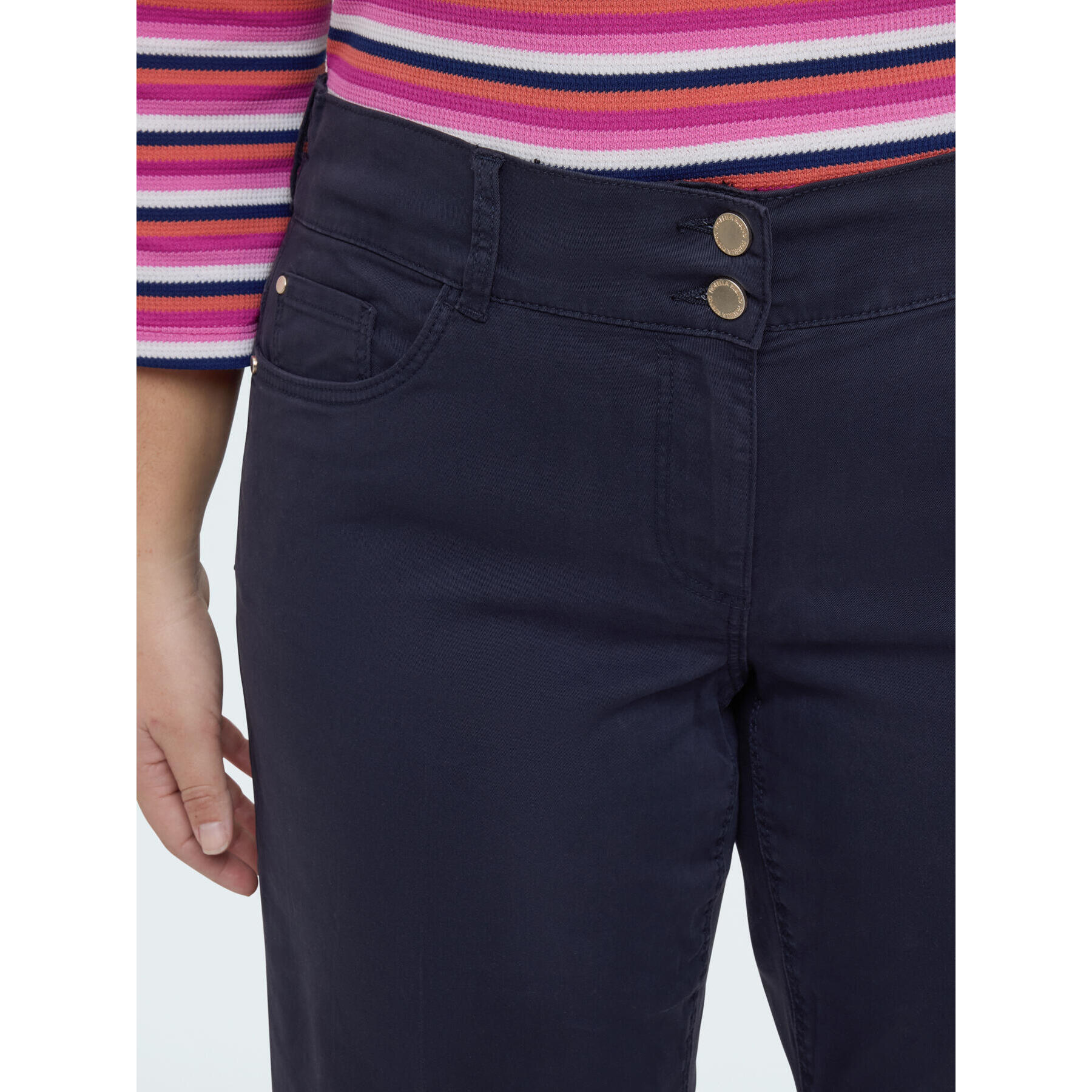 Fiorella Rubino - Pantalones Straight Fit de algodón - Azul