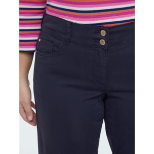 Fiorella Rubino - Pantalones Straight Fit de algodón - Azul