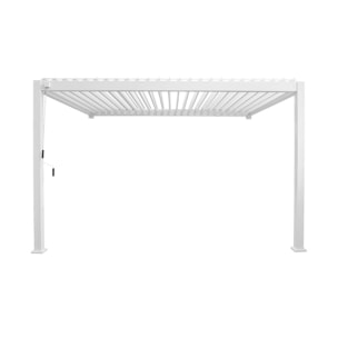 Pergola bioclimatique aluminium blanc adossée lames orientables 4x3m Triomphe