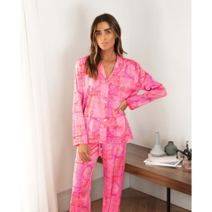 Pijama de Mujer Largo Camisero Rosa | Pijamas Bonitos THE-ARE