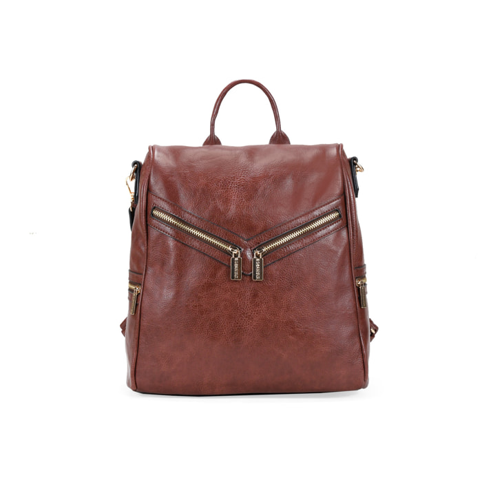 Mochila de vestir marrón antirrobo