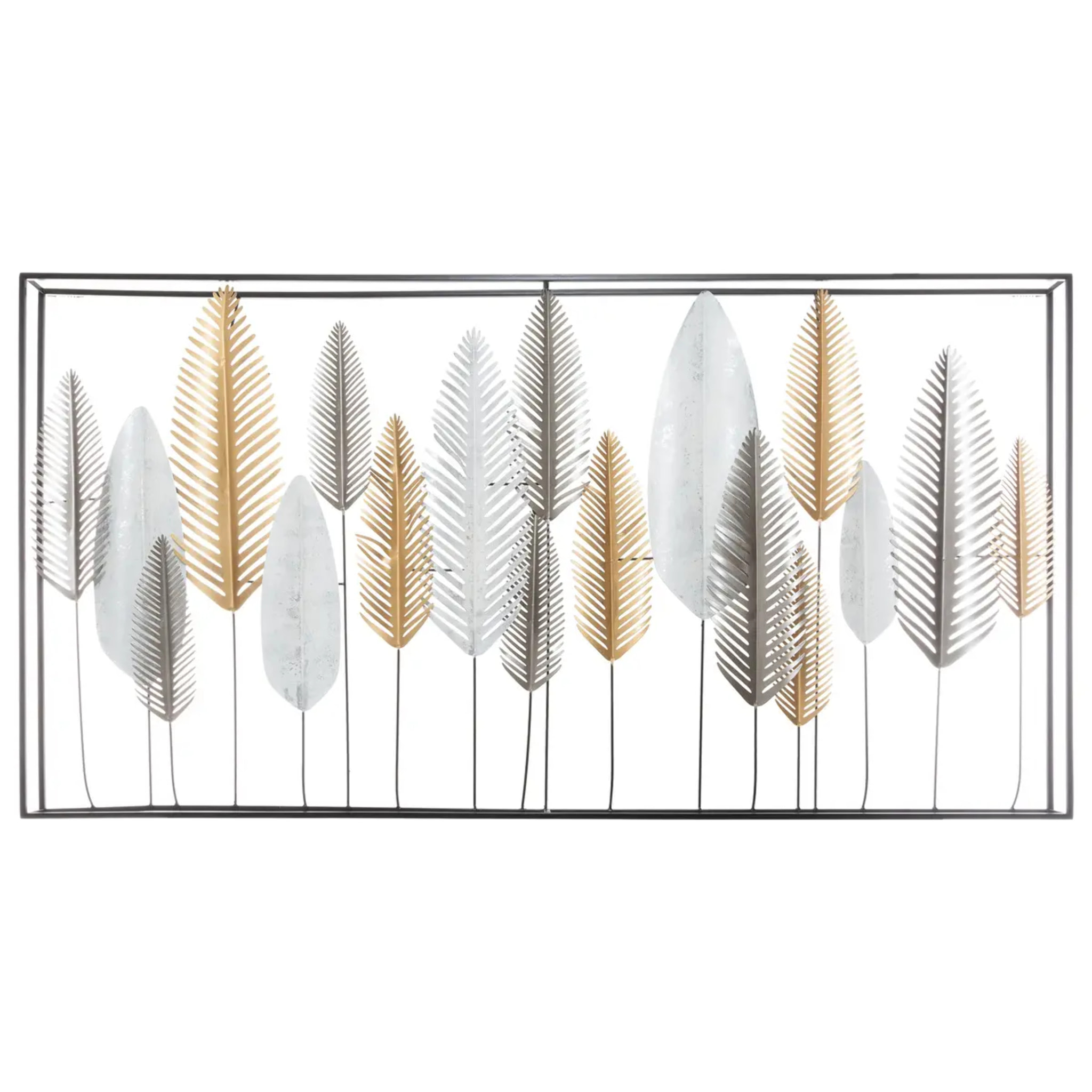 Déco murale "Feuilles" métal 134x68cm