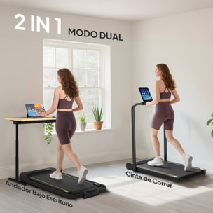 Cinta de Correr Plegable 7% Inclinación, Andar Caminadora Eléctrica para Casa 2 en 1 Debajo del Escritorio con 2.0HP, 6 km/h, Pantalla LED, Control Remoto, para Gimnasio y Oficina
