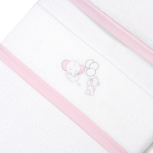 Triptico Minicuna Coralina Oso Elefante Globos Bco/Rosa