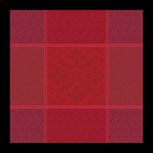 Nappe anti tache pur coton motif jacquard Cassandre grenat