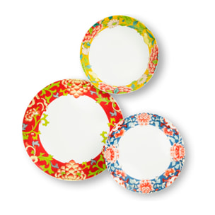 Service assiettes 12 pièces Excelsa – Oriental Spring, Porcelaine Multicolore