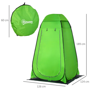 Tienda de Ducha Instantánea Tienda de Privacidad Portátil con 1 Gancho Bolsillo Bolsa de Transporte y UV 20+ para Baño Vestuario Cambiador Inodoro 126x124x189 cm Verde