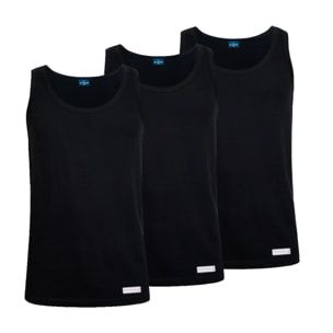 3 Canotta da Uomo in 100% Cotone Navigare, Art. 511 Nero
