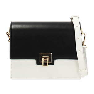 Bolso con correa de hombro blanco y negro