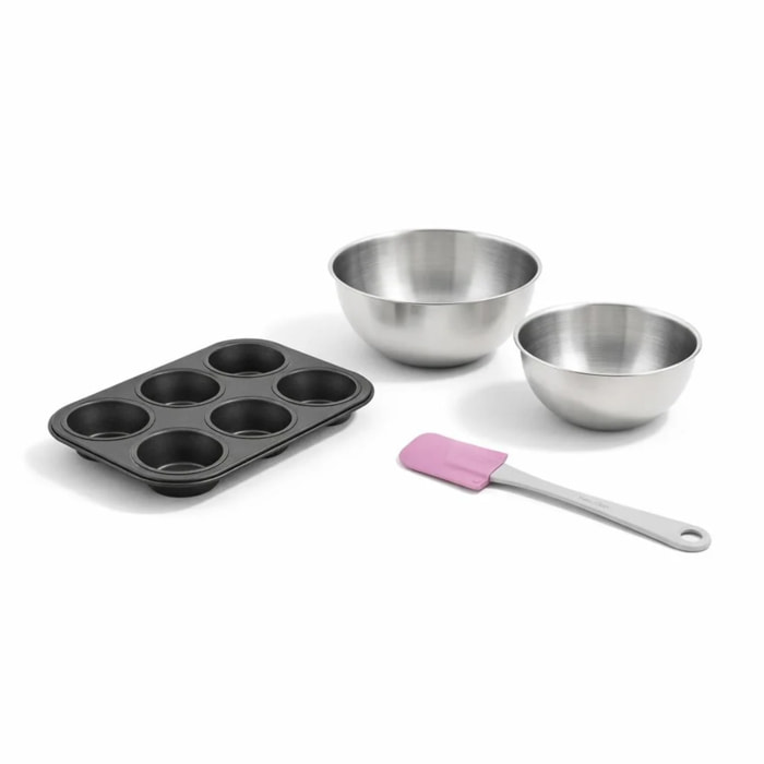 Set de 4 ustensiles de pâtisserie moule à gâteaux 2 bols et spatule pâtisserie Black mettallic Black mettallic Zenker  Black mettallic