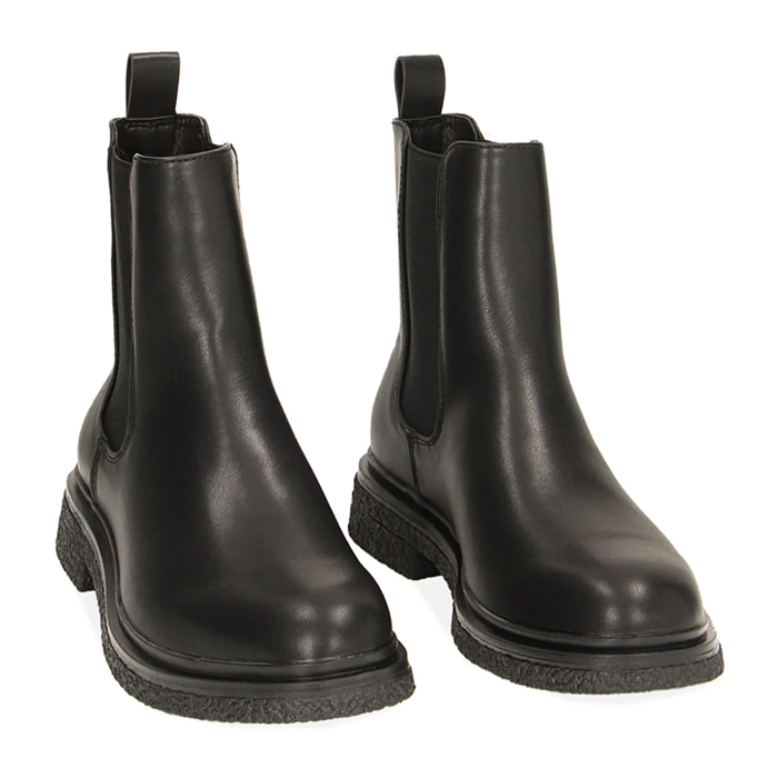 Botines Chelsea negros, tacón de 3 cm